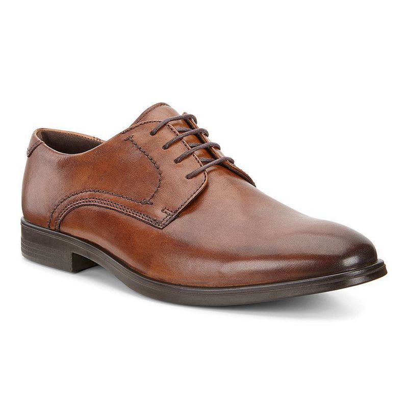 Zapatos Con Cordones Ecco Melbourne Para Hombre,Marrones,614739-ABW